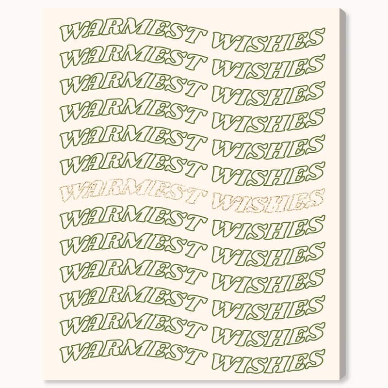 Wynwood Studio Canvas Holiday and Seasonal Glitter Amidst Wishes Green Modern & Contemporary Wall Art Canvas Print