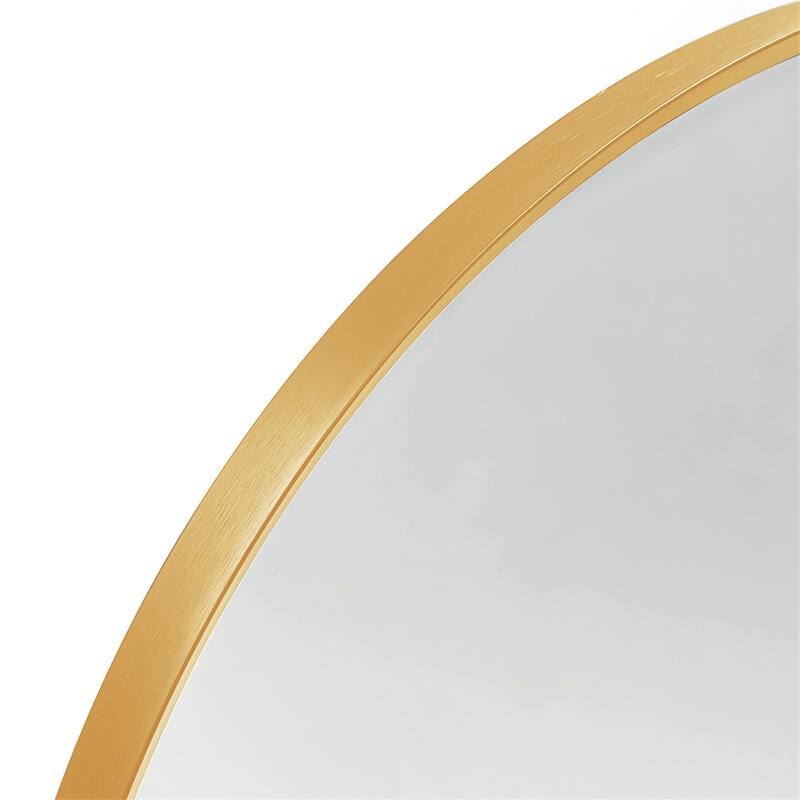24"x36" Metal Framed Arched Mirror with Shatterproof Film and Hooks