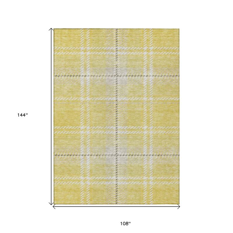 HomeRoots Plaid Transitional Rectangle Outdoor Rug