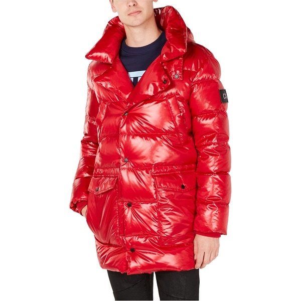calvin klein men's oversized puffer bomber jacket