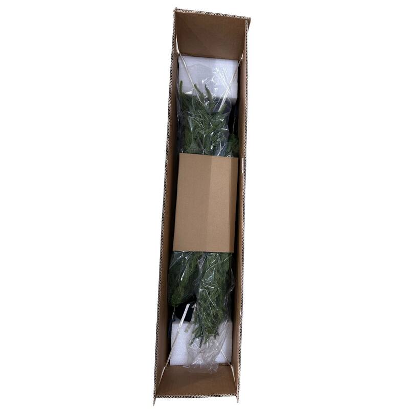 4" Artificial Real Touch Pine Tree in Black Plastic Pot, 2pc/set