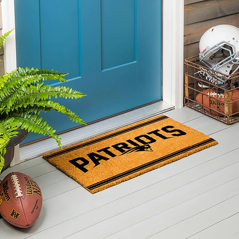 New England Patriots Monochrome Indoor/Outdoor Coir Door Mat - 28" x 16"