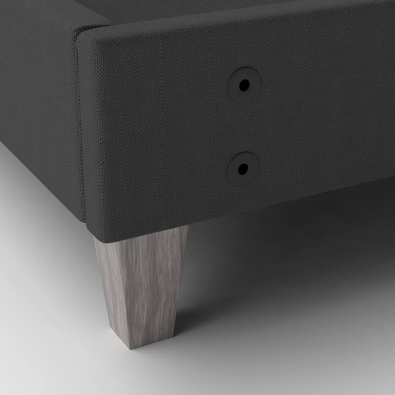 King Size Upholstered Platform Bed Frame with Tool-Free Setup and Faux-Wood Legs