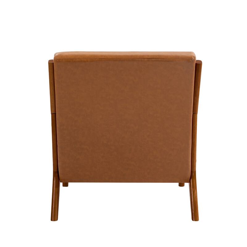 Mid Century Solid Wood Upholstered Accent Chair