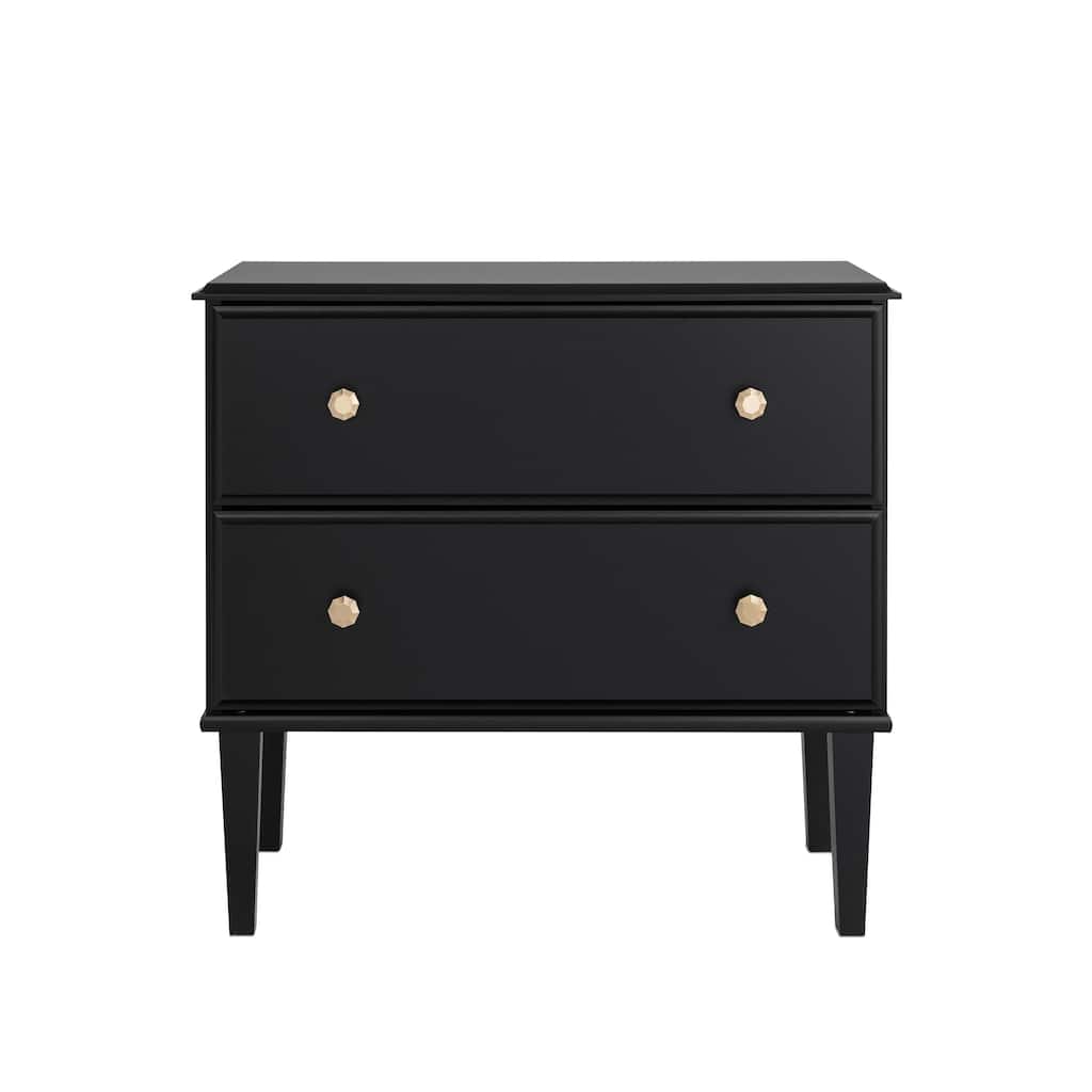 Prepac Lux 27.75" W Nightstand Bedside Table, Nightstand for Bedroom, End Table with 2 Drawers