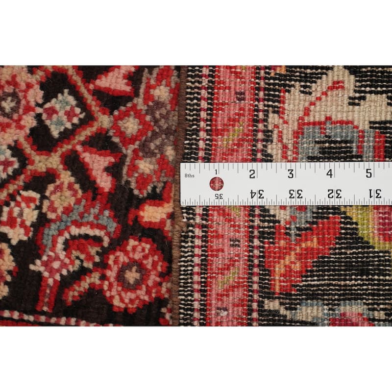 Hand Knotted Oriental 100% Wool Carpet Traditional Geometric Black Karabagh Runner Rug - 19' 1'' X 3' 7''