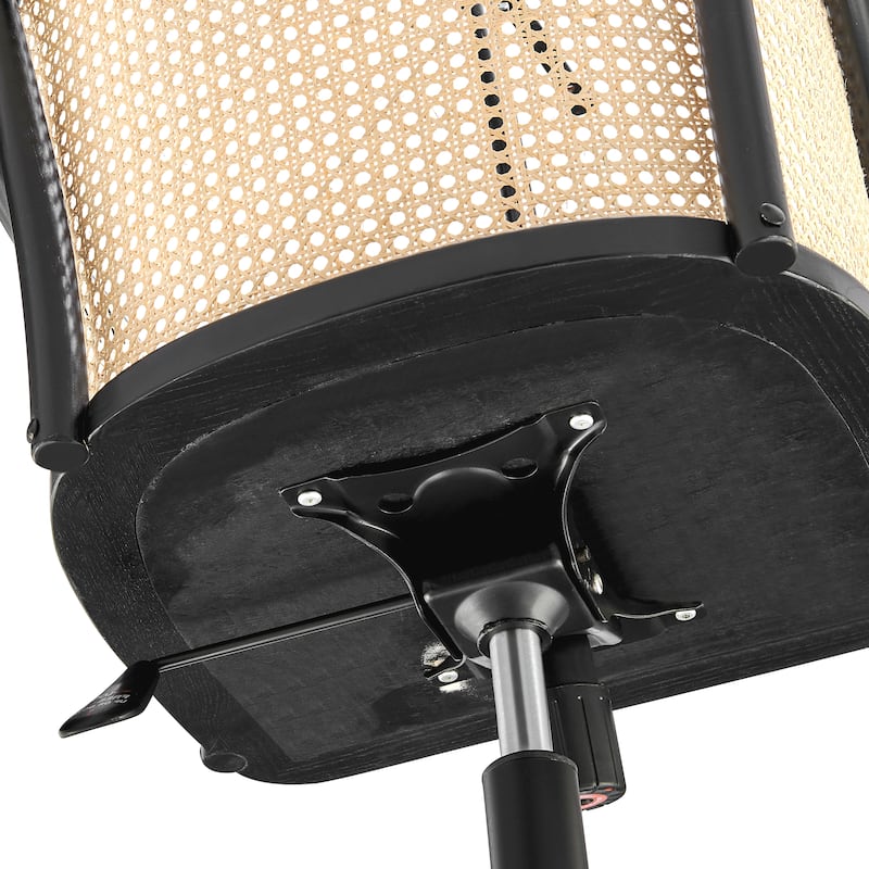 Elsy Office Chair in Black with Beige Velvet Seat and Black Base
