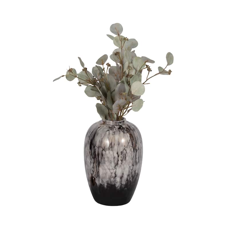 Sagebrook Home Neutral Ceramic Jar Stoneware Vase with Lid