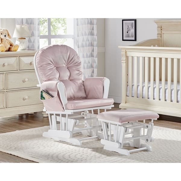 slide 2 of 3, Suite Bebe Mason Glider and Ottoman White Pink