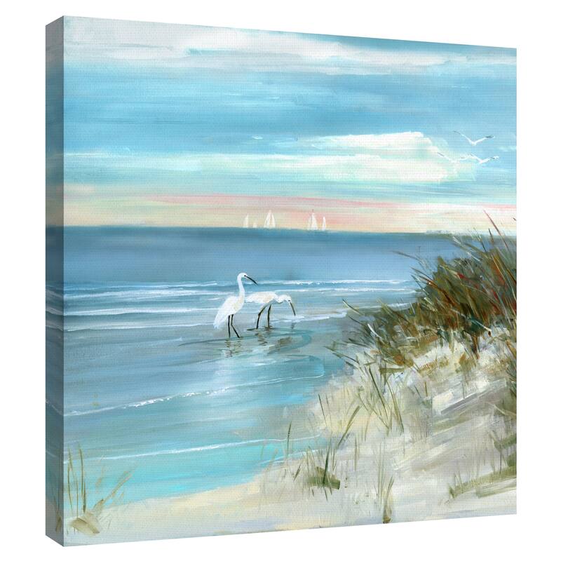 Shore Fishing by Sally Swatland Canvas Art Print