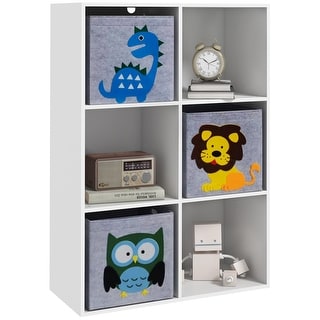 Children's Toy Organizer, Toy Storage with 3 Storage Bins and Cute Animal Design, Toy Shelf