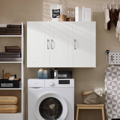 Haotian FRG231-L-W, Kitchen Bathroom Wall Storage Cabinet Unit with 3 Doors