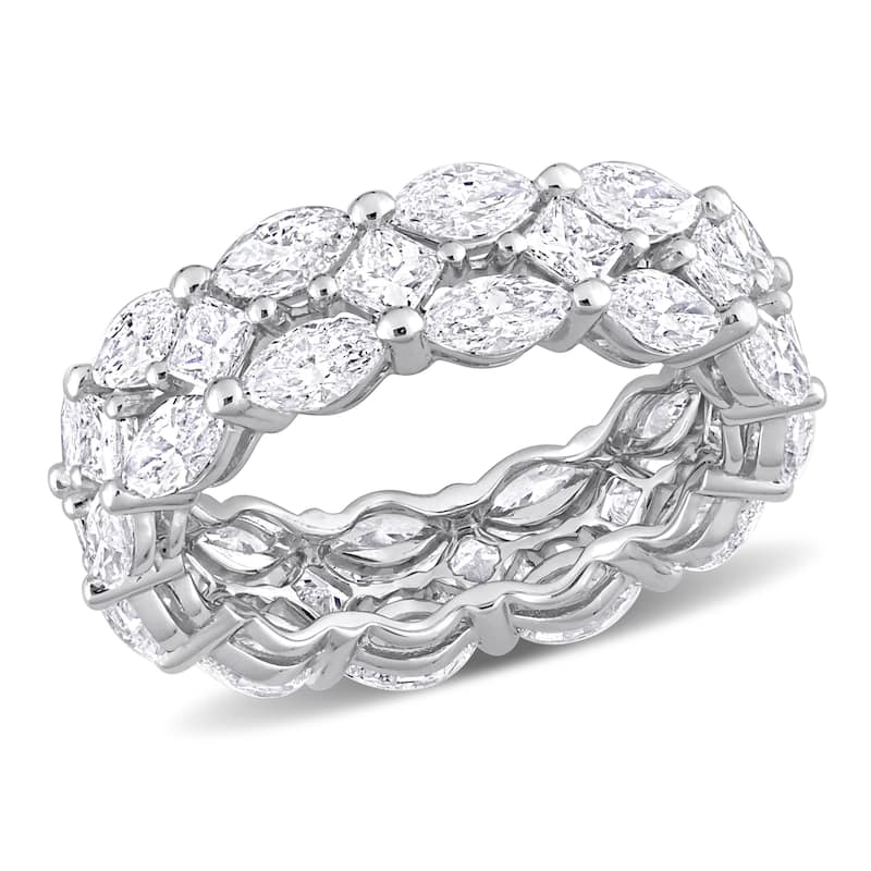 Miadora 4 7/8ct TDW Marquise and Princess-Cut Diamond Full Eternity Band in 14k White Gold