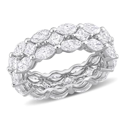 Miadora 4 7/8ct TDW Marquise and Princess-Cut Diamond Full Eternity Band in 14k White Gold