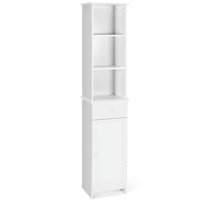 Costway Bathroom Tall Storage Cabinet Freestanding Linen Tower w/ Open - See Details