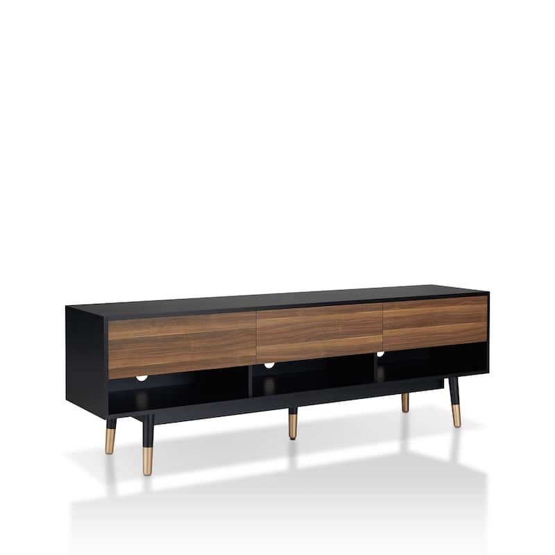 Uddvide Mid-Century Modern Black 71-inch 3-Shelf TV Console by Carson Carrington