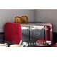 preview thumbnail 4 of 3, Swan ST19020RN Retro 4 Slice Toaster, 7.2"x11.5"x10.4", Red