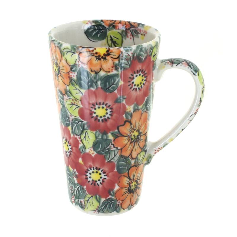Blue Rose Polish Pottery 468 Vena Large Coffee Mug
