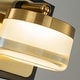 preview thumbnail 14 of 15, Modern Square Black and Brass Integrated LED Wall Sconce with White Acrylic Shade Adjustable Head Bathroom Vanity Light