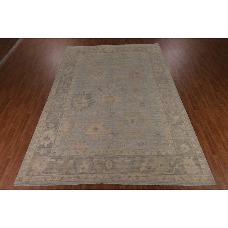 Oriental Oushak Turkish Large Area Rug Hand-Knotted Wool Carpet - 10'2"x 13'11"