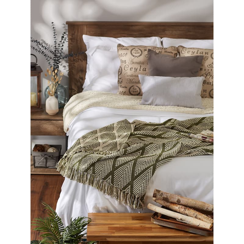 DII Natural Tone Multi Diamond Throw