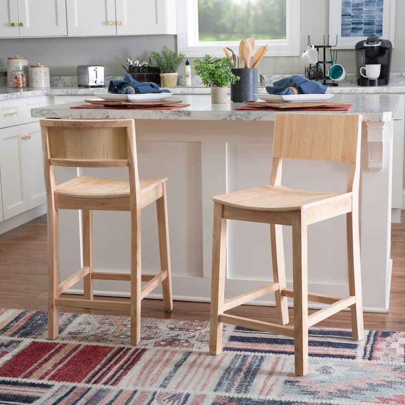 Dahlia Wood 24-Inch Armless Counter Stool (Set of 2) - Unfinished