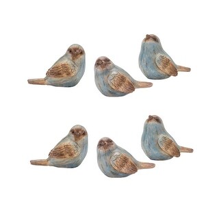 Bird Figurine (Set of 6) - 4 x 3.5 x 3; 3.75 x 2.5 x 3; 4 x 2.75 x 3