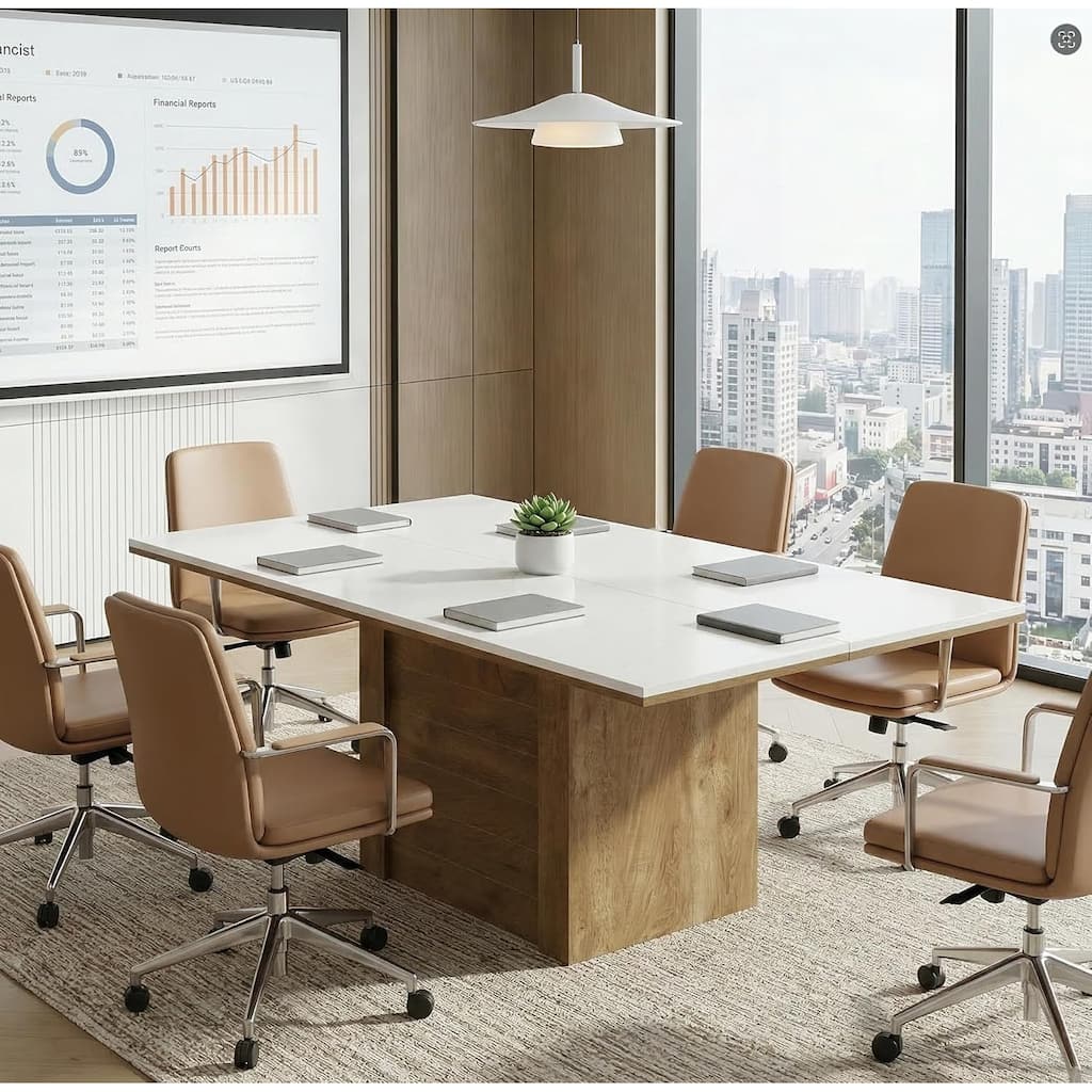 Conference Table for 6-8 People, 4.59 ft Meeting Table, Seminar Table for Office Conference Room, Training, Seminar