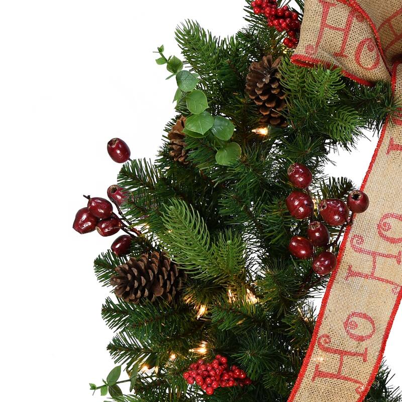 Puleo International 30" Pre-Lit Decorated Wreath