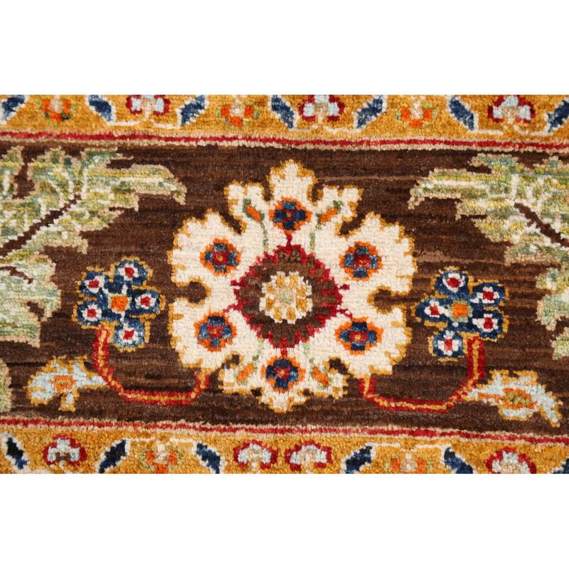 Vegetable Dye Floral Ziegler Wool Area Rug Handmade Oriental Carpet - 6'5" x 9'7"