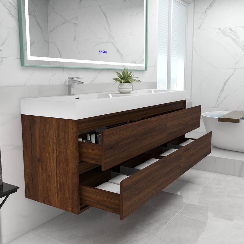Morava 72" Floating Vanity with Double Sink - 72