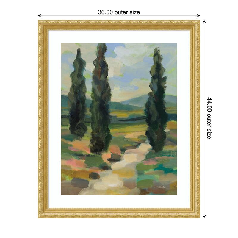 Path in Tuscany by Silvia Vassileva Wood Framed Wall Art Print - Versailles Gold - 36 x 44 in