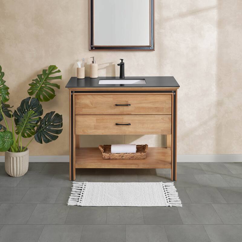 French Connection Nellore Fringe Cotton Bath Rug