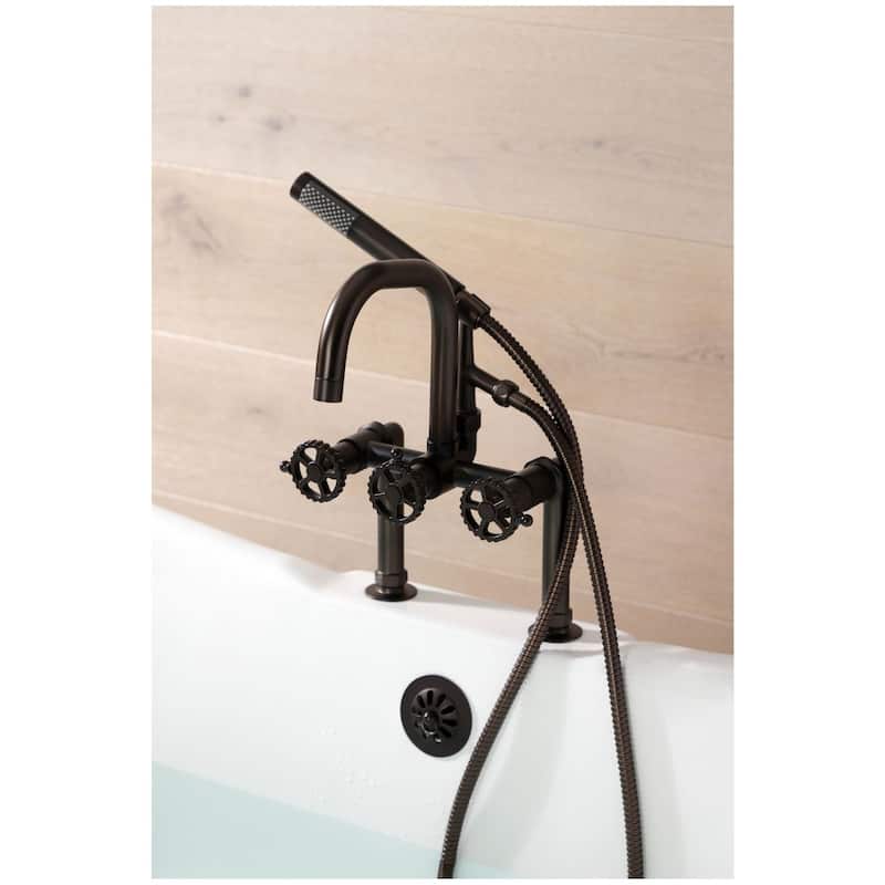 Kingston Brass AE840.CG Fuller Deck Mounted Tub Filler with Built-In
