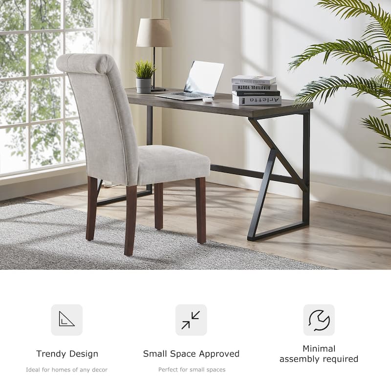 Tufted Parsons Dining Side Chairs ,Upholstered Fabric Dining Chairs Kitchen Chairs with Padded Seat(Set Of 2) - set of 2