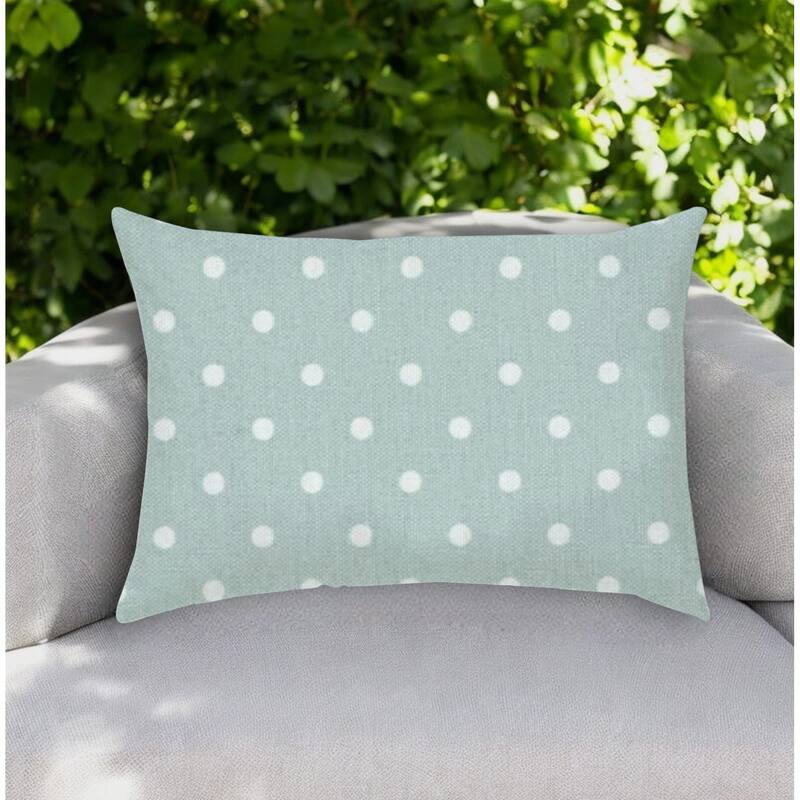 14" X 20" Sea Green Polka Dot Indoor Outdoor Throw Pillow - Sea Green