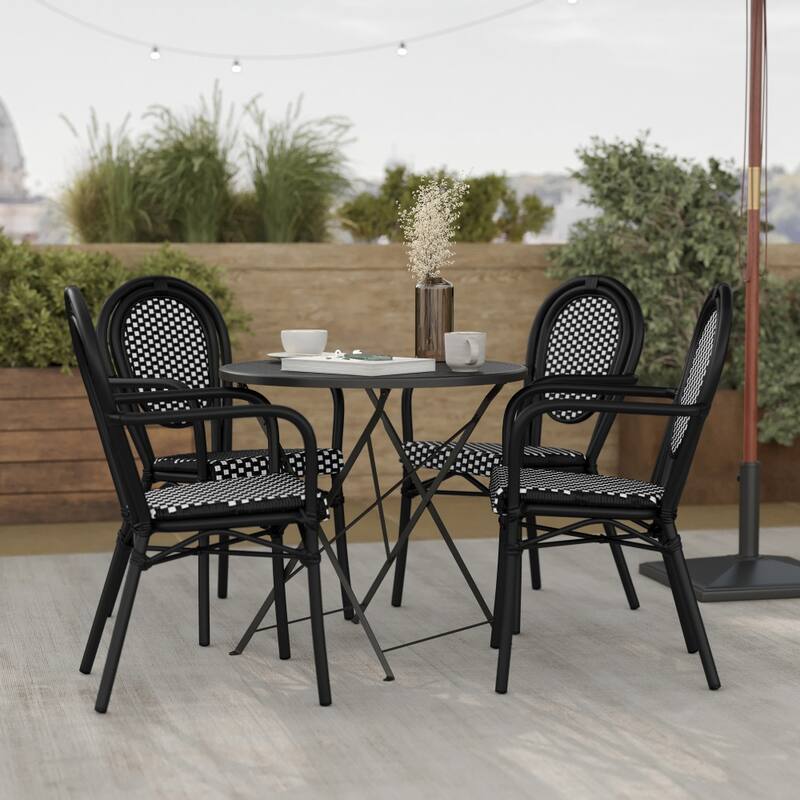 Stacking Bistro Chairs with Metal Frames