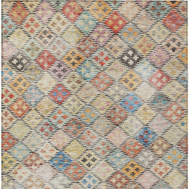 HomeRoots Geometric Transitional Rectangle Outdoor Rug