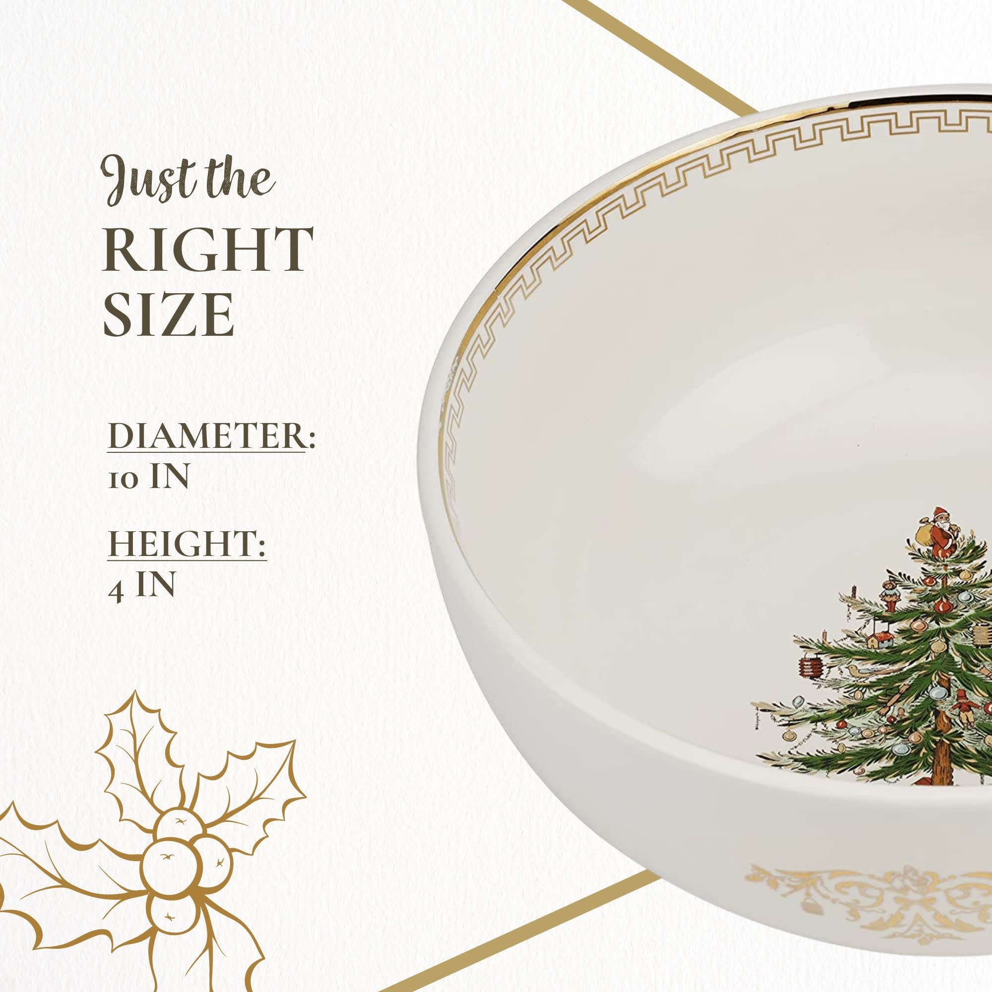 Spode Christmas Tree Gold Large Bowl 10