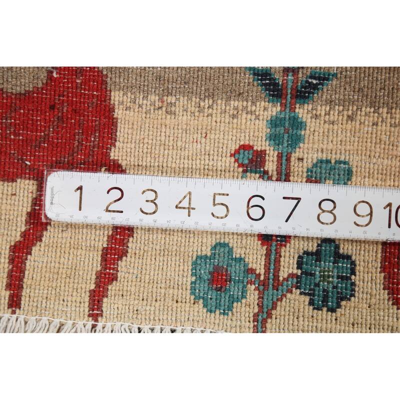 Animals Design Kazak Accent Rug Hand-Knotted Wool Carpet - 2'1"x 2'10"