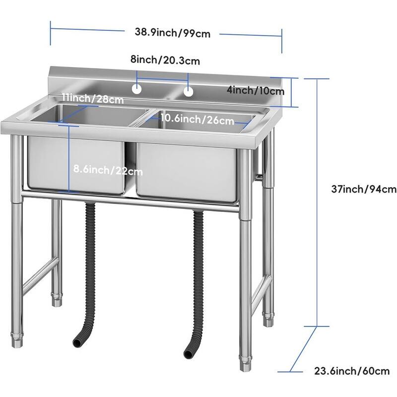 Stainless Steel Freestanding Kitchen Utility Sink