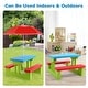 preview thumbnail 5 of 3, Kids Picnic Table, Kids Indoor & Outdoor Table and Bench Set with Removable Foldable Umbrella, for Patio, Backyard, Plastic