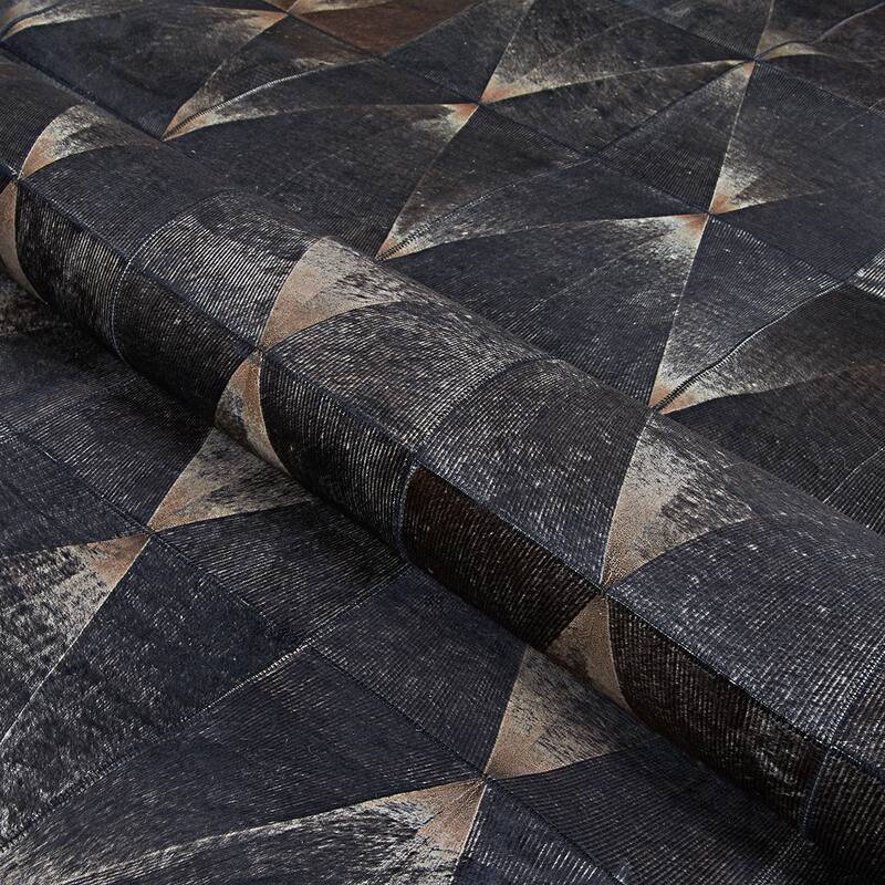 Handmade Vail Prism Cowhide Leather Area Rug