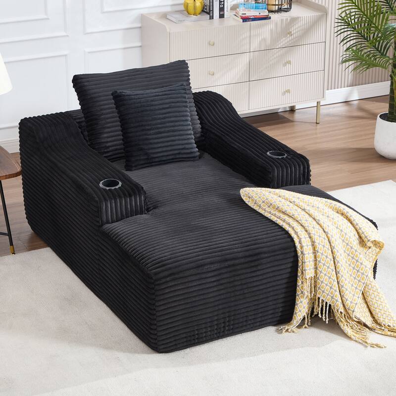 Oversized Sleeper Sofa for Living Room Deep Seat Lounge - Black
