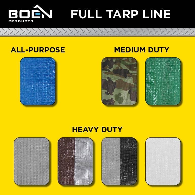 Boen 20 x 40 Green Medium-Duty Polyethylene Tarps