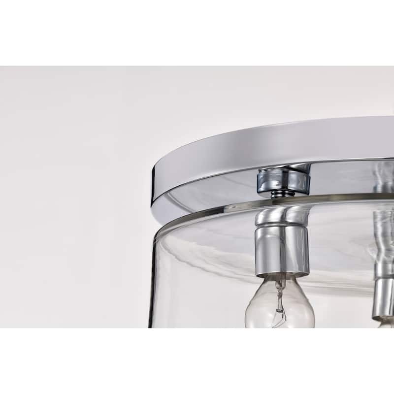 Marlowe - 15 Inch Flush Mount - Polished Nickel with Clear Glass - Polished Nickel
