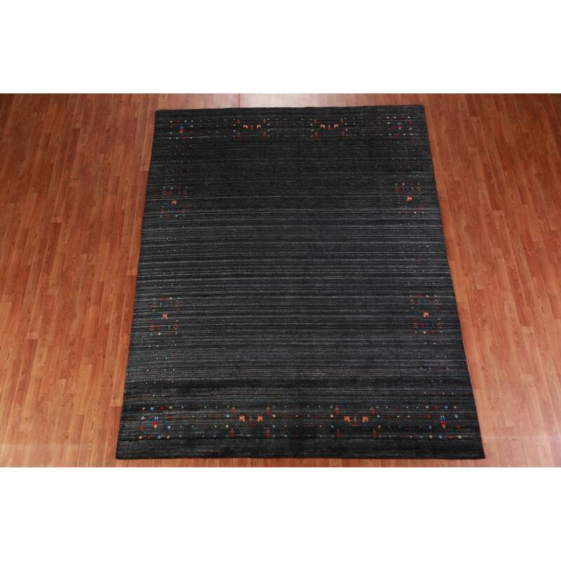 Gabbeh Indian Area Rug Handmade Bedroom Silk Carpet - 7'9" x 9'11"