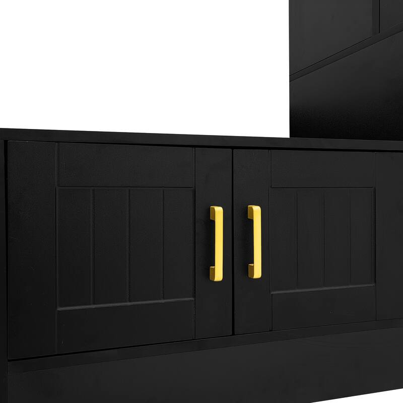 98" W Wall Unit TV Stand with Storage for TVs up to 80", Modern TV Console Entertainment Center with Bookshelves for Living Room