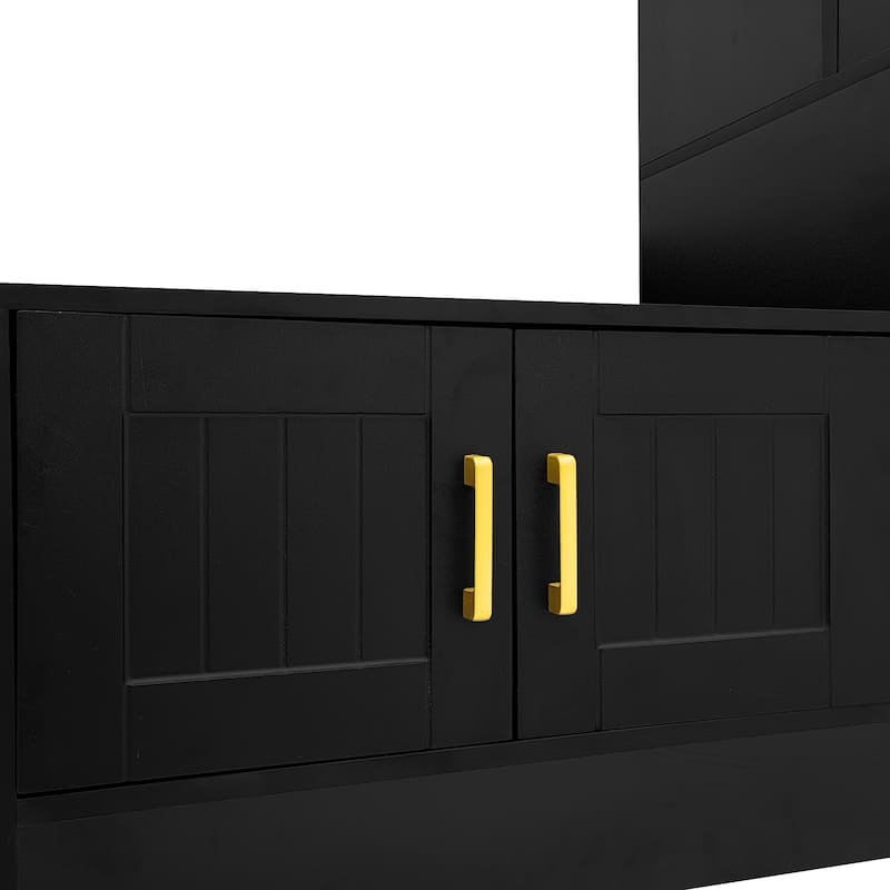 Wall Unit Entertainment Center with Bookshelves, Modern TV Stand Media Cabinet TV Console for TVs up to 80"