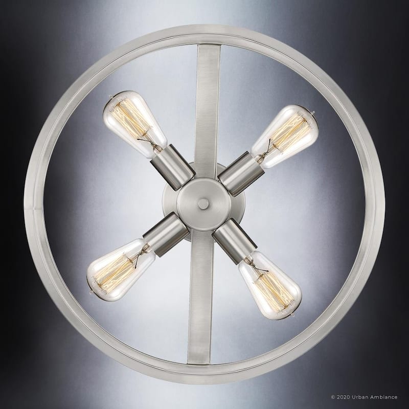 Luxury Scandinavian Ceiling Light, 10.5"H x 18"W, with Modern Style, Brushed Nickel, by Urban Ambiance
